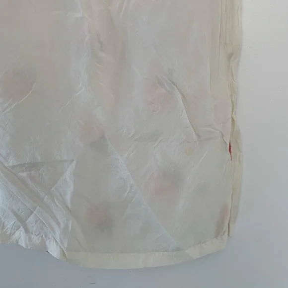 SOLD Rare Vintage 1950’s Floral Embroidered Raw Linen Lined Silk Cheongsam Dress - Picture 14 of 15